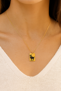 Aries Zodiac colgante collar chapado en oro de acero inoxidable cadenas de moda grabado horóscopo joyería marzo y abril regalo de cumpleaños - Product Image 2