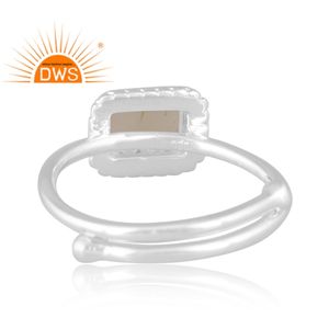 Newly Design Fine Sterling Silver Natural Peridot Gemstone <b>Adjustable</b> <b>Ring</b> Jewelry Manufacturer - Product Image 4