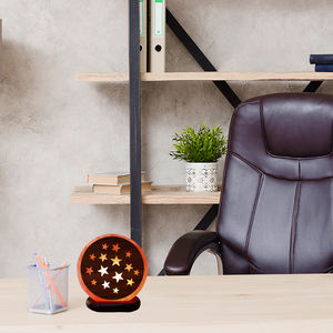 โคมไฟเกลือหิมาลายัน100% โคมไฟงานฝีมือไฟกลางคืนตัวอักษรแกะสลักมีสไตล์สำหรับบ้านเทศกาลคริสต์มาสดีไซน์รูปดาว - Product Image 2