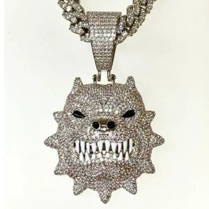 Collier pendentif personnalisé de luxe Hip Hop plaqué or avec diamants en moissanite VVS créés en laboratoire pour hommes - Product Image 3