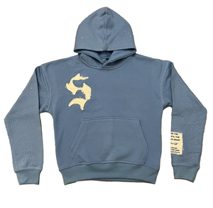 Sudadera Unisex de Felpa Francesa Desgastada para Invierno, 100% Algodón, Sudadera Holgada con Capucha, Bordada, Estilo Urbano, Larga - Product Image 5