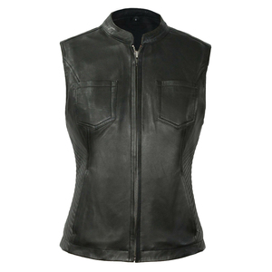 Chaleco de Punto de Cuero Genuino de Alta Calidad con el Mejor Diseño, Estilo Vintage para Mujer, Personalizado, Hip Hop, Cortavientos, Impermeable y Ecológico - Product Image 3