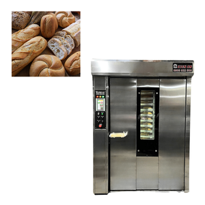 Four rotatif 1200 kg avec chariot Four à pain à gaz 24 plateaux prêt à expédier Four à pain industriel à gaz 30Kw/H fabriqué au Vietnam - Product Image 1