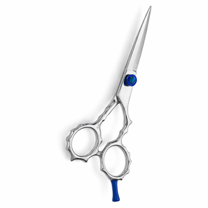 Ciseaux de coiffure professionnels 6,5 pouces en acier inoxydable, ciseaux de barbier avec poignée artistique et accent bleu, outil de salon - Product Image 1