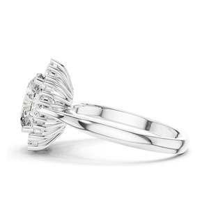 2.56 CT Pear-Shaped Lab Diamond Halo <b>Ring</b> for Women VVS-VS EF Clarity 18KT, 14KT, 10KT Gold & 925 Silver Rose, Yellow, - Product Image 6