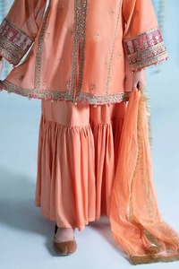 Lehenga Choli bordado para niñas paquistaníes con borlas elegantes y estilo neto para fiestas de cumpleaños y celebraciones de Eid - Product Image 4