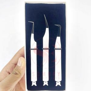 Pince à épiler papillon professionnelle en acier inoxydable de qualité supérieure, personnalisable, conception durable, prise en main parfaite, pointe lisse pour cils - Product Image 3