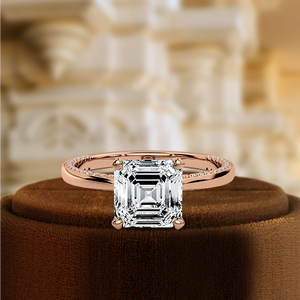 Anillo de Diamante con Corte Asscher de 1 Quilate, Anillo Certificado por IGI, Anillo de Compromiso con Diamante Cultivado en Laboratorio, Anillo de Novia de Oro Blanco de 14K, Anillo de Bodas - Product Image 6