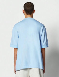 เสื้อยืดคอกลมผ้าฝ้ายเปล่าสำหรับผู้ชายเสื้อโอเวอร์ไซซ์ผ้าคอตตอน100% คอกลมทำจากผ้าฝ้ายแท้ผลิตจากปากีสถาน - Product Image 2