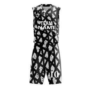 Maillot de basket-ball personnalisable et bon marché, 100% polyester, réversible, respirant, ensemble d'uniformes d'entraînement pour hommes - Product Image 3