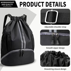 Sac à dos de sport de voyage léger personnalisé en toile résistante et écologique 30-40L avec cordon de serrage imperméable - Product Image 2