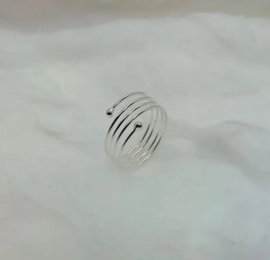 Hot bán 925 Sterling Bạc mùa xuân cuộn dây vòng có thể điều chỉnh mở vòng với bezel thiết lập tốt nhất Đảng quà tặng cho Phụ Nữ Nhà Máy Giá - Product Image 5