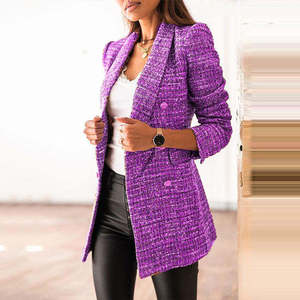 Luxe femmes haute qualité Blazer à manches longues coupe ajustée bureau costume veste bouton solide professionnel affaires vêtements d'extérieur - Product Image 2