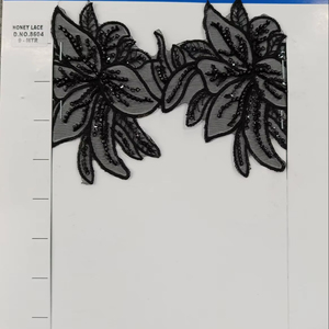 ผ้าบางเนื้อละเอียดปักลายลูกไม้หรูหรางานปักลวดลายอย่างประณีตพร้อมการออกแบบที่หรูหราสำหรับการตัดงานฝีมือและอุปกรณ์เสริม - Product Image 1