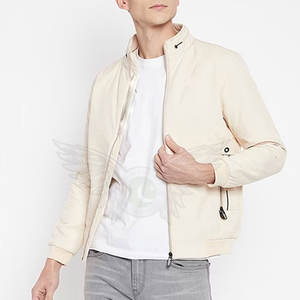 Blouson d'aviateur uni blanc d'hiver sur mesure Blouson d'aviateur à logo personnalisé de couleur unie - Product Image 4