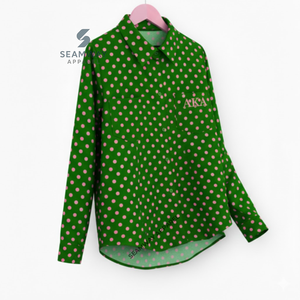 Camisa Formal de Negocios con Botones para Mujer Alpha Kappa Alpha Sorority, Camisa Griega con Cuello y Botones Delanteros - Product Image 2