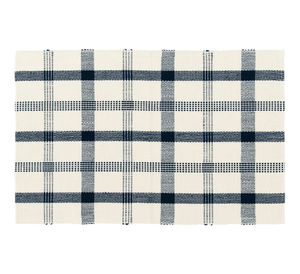 Alfombra antibacteriana Reversible para exteriores a cuadros tejida clásica azul Respaldo de látex de poliéster ecológico Viaje a casa para mascotas - Product Image 6