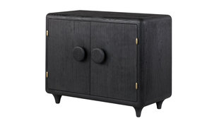 Armoire commode moderne de luxe en bois massif sculpté à la main buffet noir pour salon, bureau ou bar - Product Image 6
