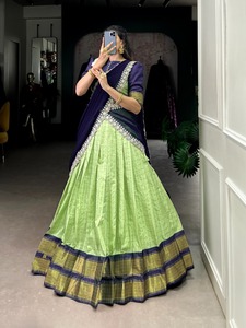 <b>Beautiful</b> Traditional Indian Pakistani Party Wear Outfit for Ladies High Quality Soft Net Lehenga Choli Zari Embroidery Dupatta - Product Image 6