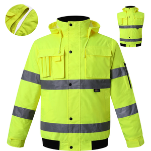 Vêtements de travail d'hiver pour hommes de haute qualité veste réfléchissante manches longues respirant conception imperméable caractéristique de sécurité utilisation industrielle - Product Image 1