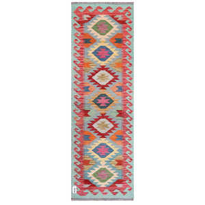 Alfombra Kilim de Maimana, Afganistán, 195 x 63 cm, Alfombras y Juegos de Alfombras - Product Image 1