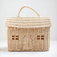 Panier de rangement en rotin de haute qualité, écologique, multifonctionnel, en forme de maison, pour les jouets des enfants, fabriqué en Indonésie