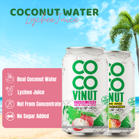 330ml Coco 100% Eau de Coco Pure Purée de Jus de Litchi Pressée Fraîchement et Réfrigérée Échantillon Gratuit Marque pour Nam Viet Foods Beverage