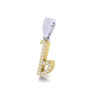 Certified <b>Gold</b> <b>Letter</b> B Pendant with Real Diamonds 14Kt/18Kt <b>Gold</b> 0.07ct Total Carat Luxury Diamond Pendants & Charms Multi-Tone - Product Image 6