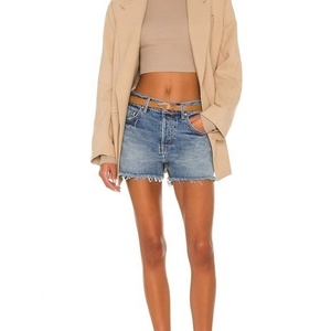 Jeans Cortos de Mezclilla Deshilachados Vintage, Corte Holgado, Cintura Media, Personalizados, de Pierna Ancha, Estilo Americano, para Hombre y Mujer - Product Image 2