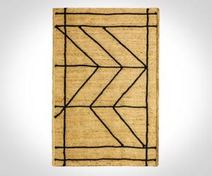 Alfombra de Yute Lavable Moderna y Personalizada Prithvi, Hecha a Mano, con Elementos Geométricos y Tonos Naturales para el Hogar - Product Image 1