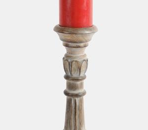 Bajo MOQ Rústico Color Blanco Alto Tallado a mano Pilar de madera Soporte de vela Mango Madera Fabricante venta directa de fábrica - Product Image 3