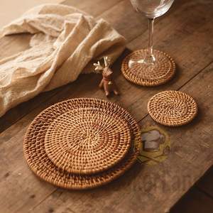 Juego de posavasos de mimbre de ratán, posavasos de yute con aspecto de diseño moderno, elegante para el hogar, mesa de Hotel, posavasos de ratán de alta calidad - Product Image 3