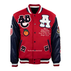 Großhandel Custom Letter Chenille Bestickte Baseball jacke h Stickerei Patches Letterman Jacke Für Männer