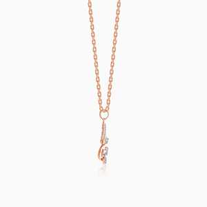Heer by GIVA Rose Gold Leafy Cluster Diamond Pendant Luxury Charms Collection - Product Image 4