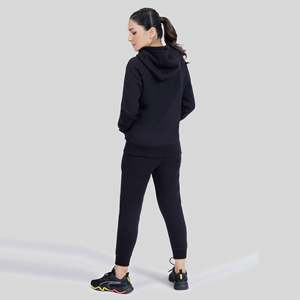 Chándal deportivo con forro polar para mujer, ropa deportiva de manga larga, informal, con capucha, para correr, para invierno, 2 uds. - Product Image 3