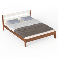 BLUEWUD Roverb Lit Queen Size en bois d'ingénierie sans boîte de rangement pour meubles de maison de chambre à coucher