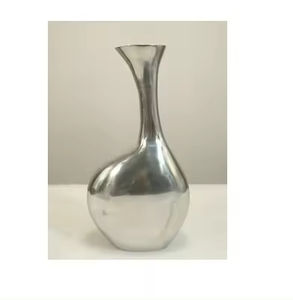 Vases à fleurs en métal finition nickelée brillante Pot de fleurs meilleure vente vase à fleurs design personnalisé décor d'hôtel de banquet de mariage - Product Image 5