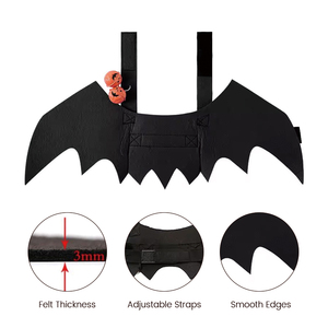 Super süße Halloween-Fledermausflügel Katzen- & Hundecosplay-Halsband mit Fellverzierung, verstellbare Größe & umweltfreundliches Material - Product Image 4