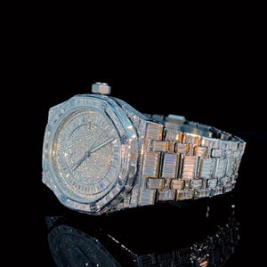 <b>Good</b> Quality Luxury Silver Gold Bling <b>Watch</b> Lab Grown Diamond Hip Hop Iced Out <b>Watch</b> Fully Diamond - Product Image 1