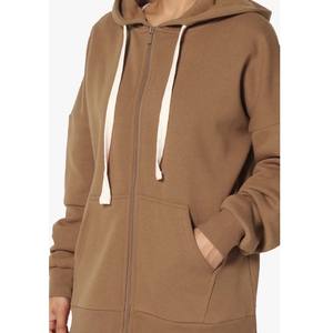 Sudadera Ligera Informal para Mujer, Manga Larga, Holgada, con Cierre Completo, Chaqueta de Color Sólido - Product Image 5