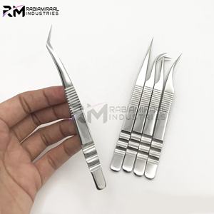 Pinzas Profesionales de Acero Inoxidable de Alta Calidad para Extensión de Pestañas, Punta Lisa de 10 mm de Longitud, Ángulo de 45/90 Grados - Product Image 4