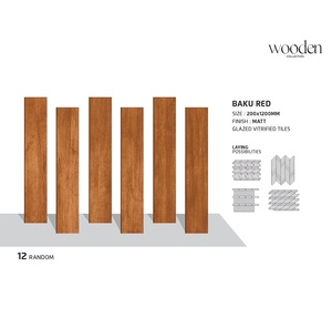 Azulejos modernos de aspecto de madera con textura rústica de madera 20X120CM perfectos para diseños de interiores contemporáneos - Product Image 1