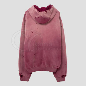 เสื้อฮู้ดดี้ผู้ชายสไตล์วินเทจฟอกสีแบบขายส่ง ทรงโอเวอร์ไซส์ สตรีทแวร์  รับสกรีนโลโก้ - Product Image 2