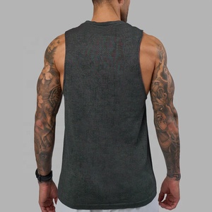 Vintage <b>Men's</b> Sleeveless Tank Tops Muscle Fit <b>Singlets</b> with Drop Armhole Lightweight Stretchy Fabric Plain Cotton - Product Image 4