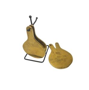 Classic Brass <b>Coasters</b> <b>with</b> <b>Holder</b> Manufacturer <b>Set</b> of 6 Galvanized Metal for Drinks Housewarming & Wedding Party Gifts - Product Image 4