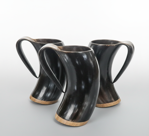 แก้วมักเขาควายฮอร์นเครื่องดื่มแตรธรรมชาติด้ามจับดีไซน์ทันสมัยสำหรับงานแต่งงานงานแฮนด์เมดเป็นมิตรกับสิ่งแวดล้อม - Product Image 2