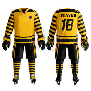 Ensembles d'uniformes de hockey sur glace unisexes de haute qualité, conçus pour le confort, la performance, respirants, évacuant l'humidité, tissu 100% polyester - Product Image 2
