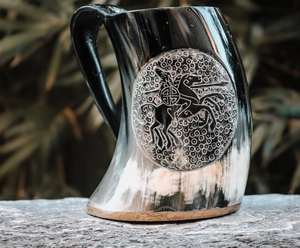 Taza de Cuerno de Búfalo Natural Pulido de Diseño Único, la Mejor Calidad para Fiestas - Product Image 3