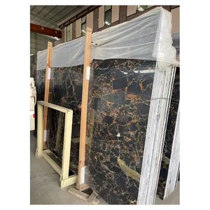 Azulejos de pared de losa de mármol esmaltado pulido de alta calidad Piedra sinterizada de Nigeria con <span class=keywords><strong>vides</strong></span> negras y doradas Cocina - Product Image 2