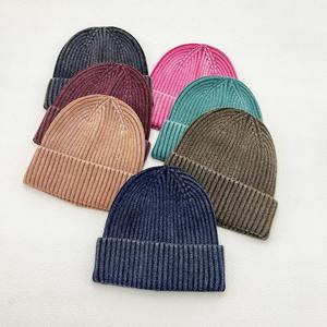 Gorro de punto lavado Retro para hombre y mujer, gorros impermeables simples a la moda para Otoño Invierno, gorro Vintage sólido, gorro - Product Image 4